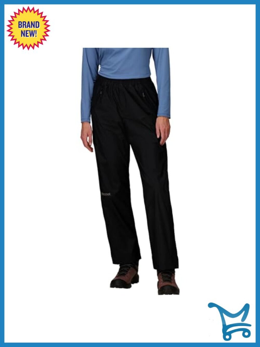 Hiking Rain Pants Waterproof Breathable Full-Zip Lightweight Stretch